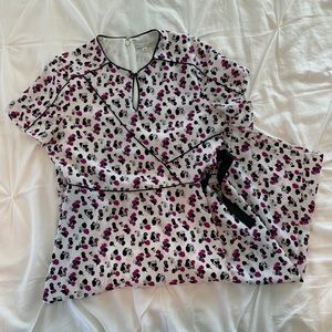 Eva Mendes white dress with floral print